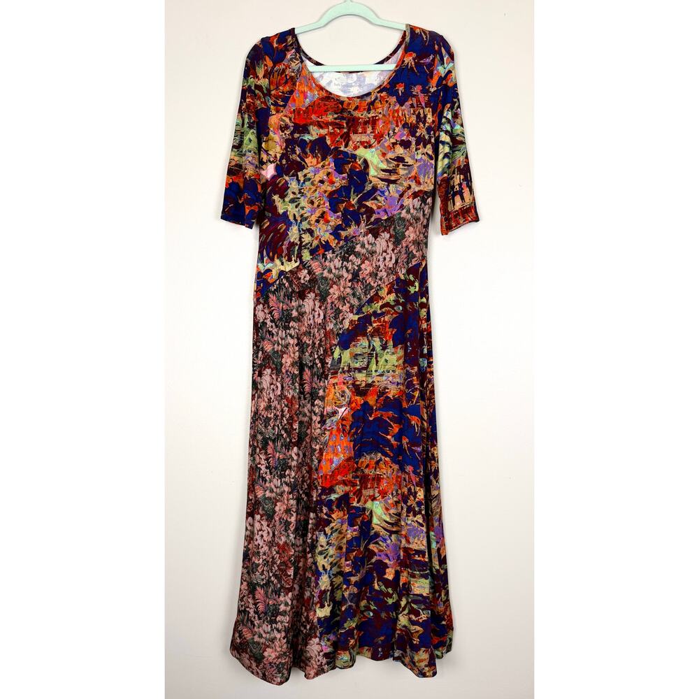 Soft Surroundings Estelle Maxi Dress Tropics Multi Medium Boho Resort Wear - Picture 2 of 10